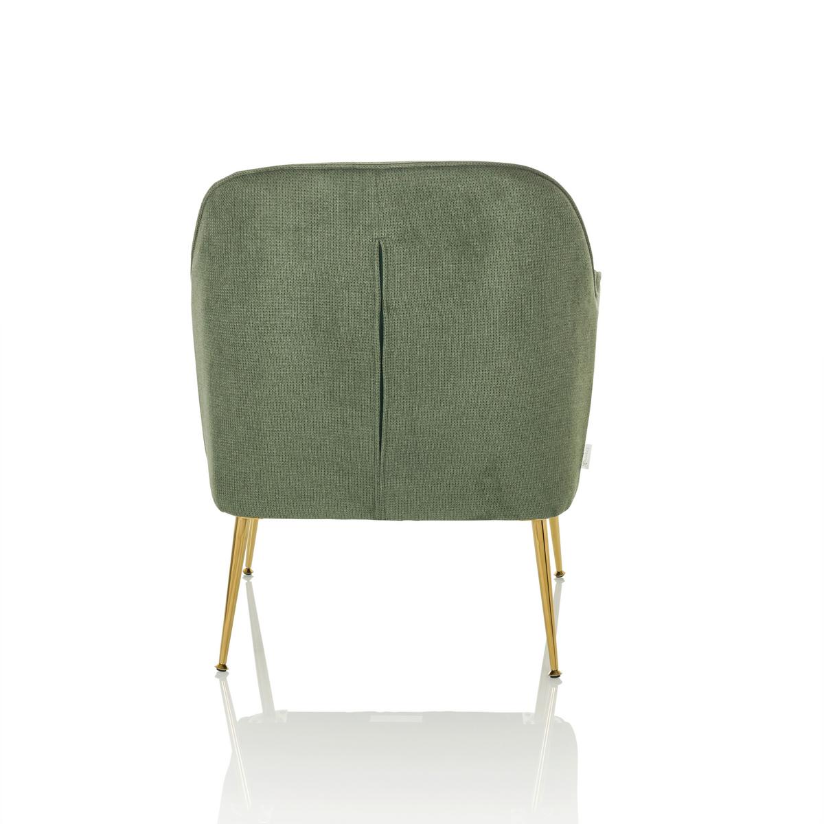 Naslanjač Thassos, Zelena - zelena, Moderno, kovina/tekstil (70/82/66cm) - MID.YOU