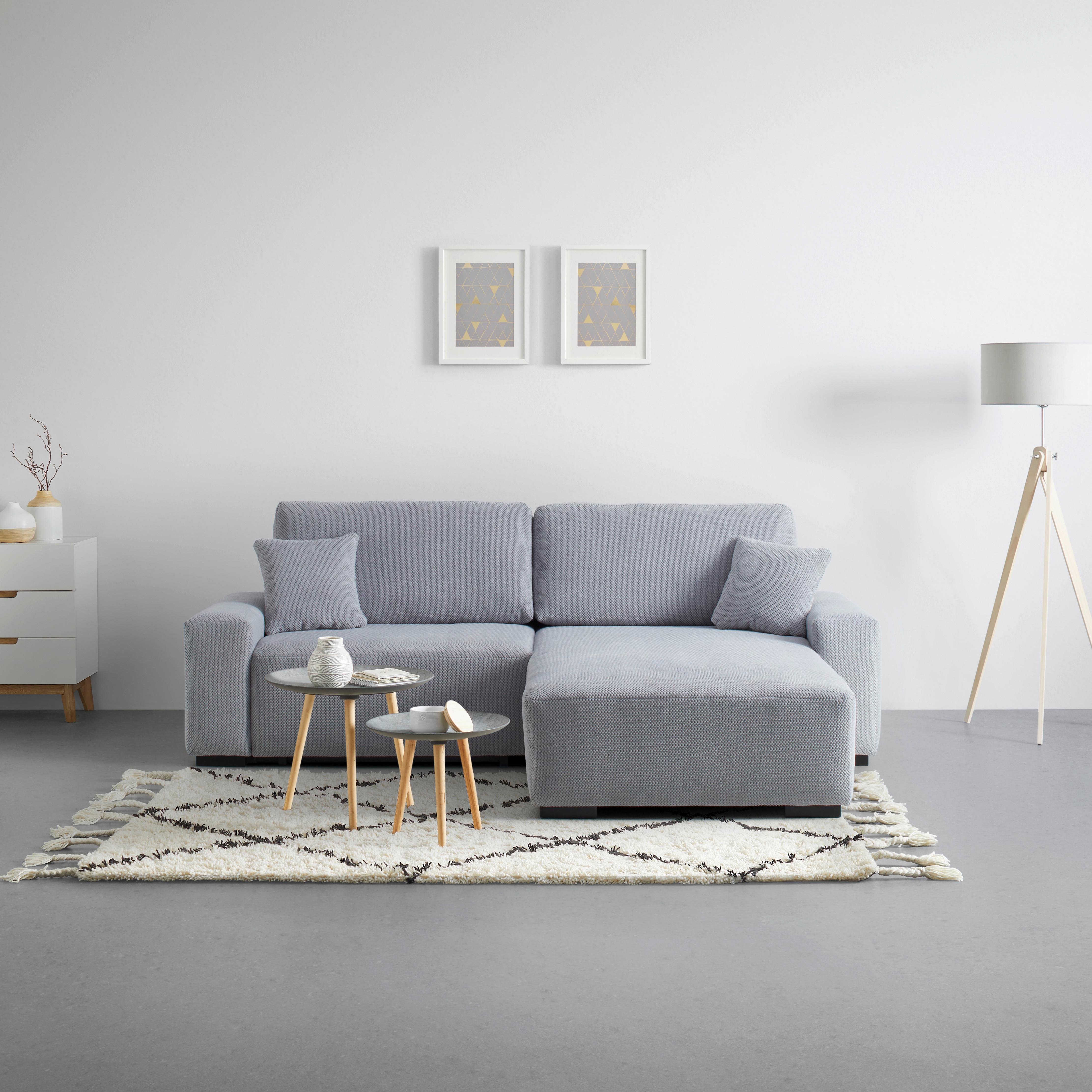 Wohnlandschaft Eliano Grau - Schwarz/Grau, Modern, Holz (252/93/184cm) - Mömax