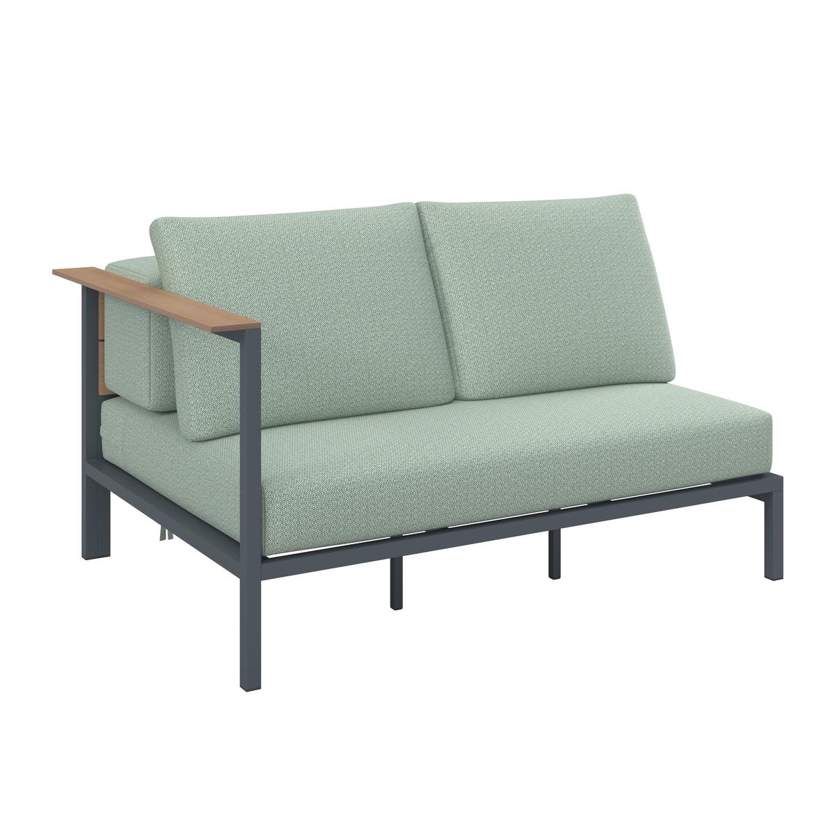 Gartenlounge Chiara - Dunkelgrau/Hellgrün, Modern, Kunststoff/Textil (164/68/94cm) - Bessagi Garden