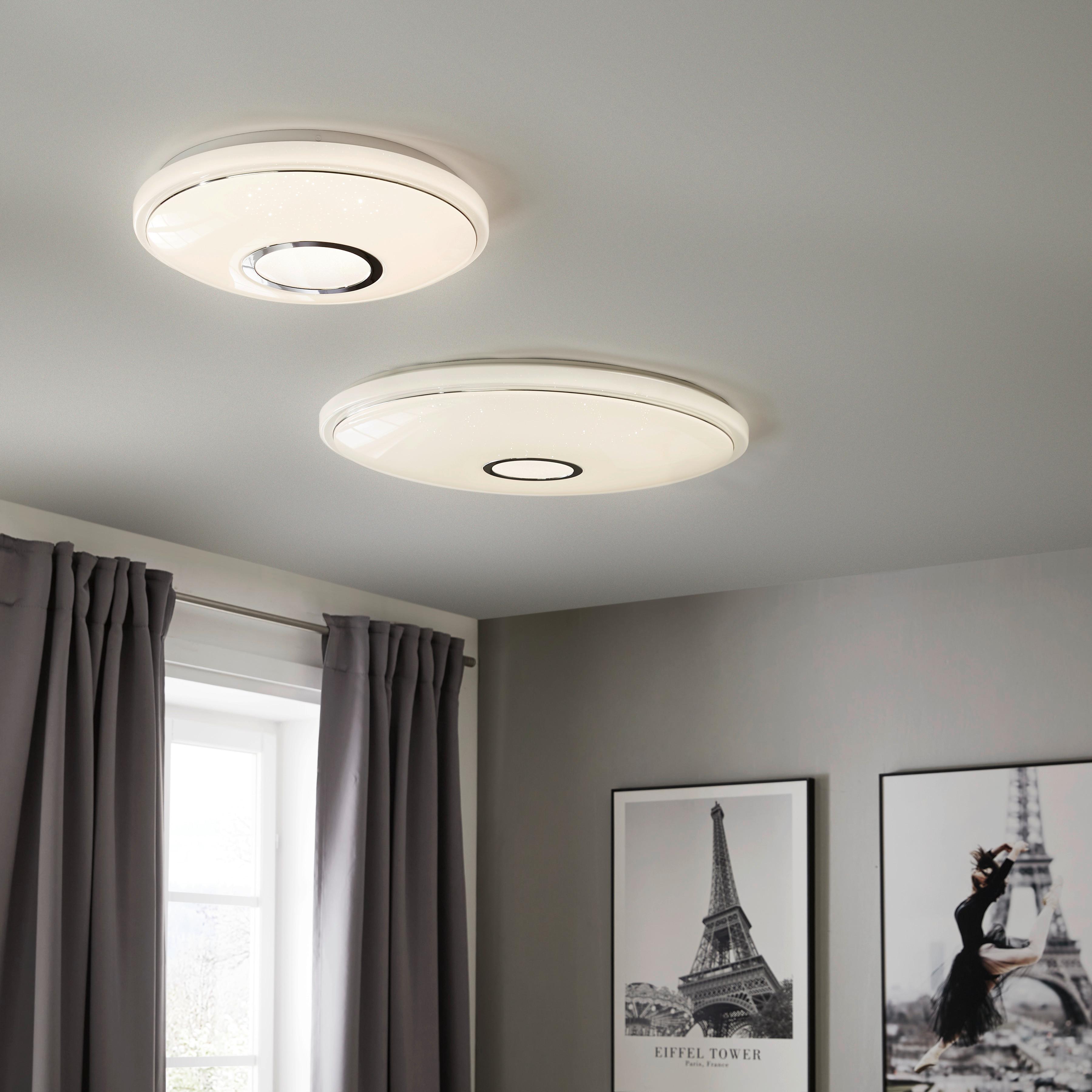 LED-DECKENLEUCHTE ROSS -AKT- - Weiß, KONVENTIONELL, Kunststoff/Metall (40/9cm) - Mömax