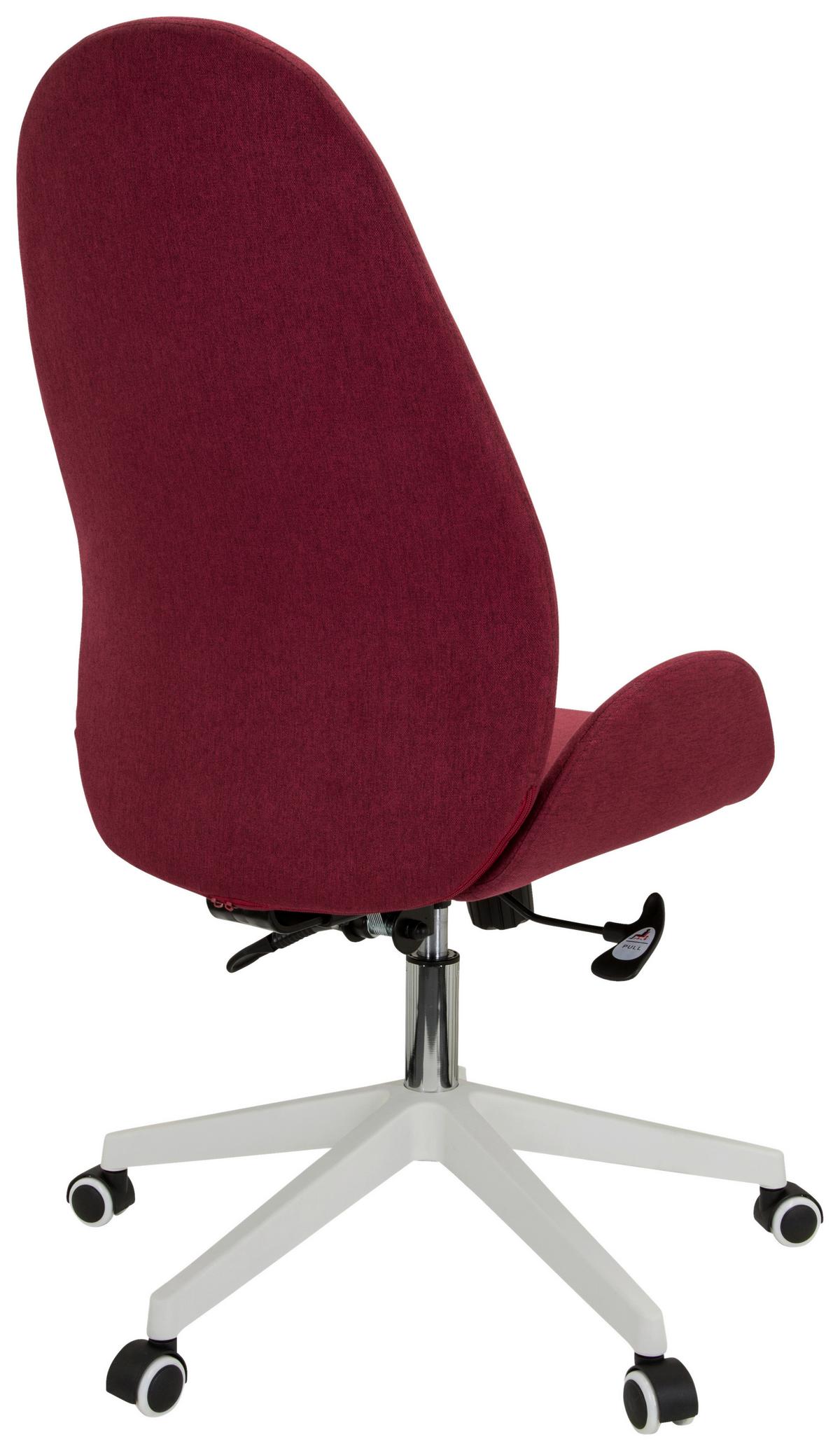 Vrtljivi Stol Avea I, Bordo Rdeča - bela/bordo, Basics, umetna masa/tekstil (56/104/58cm) - MID.YOU