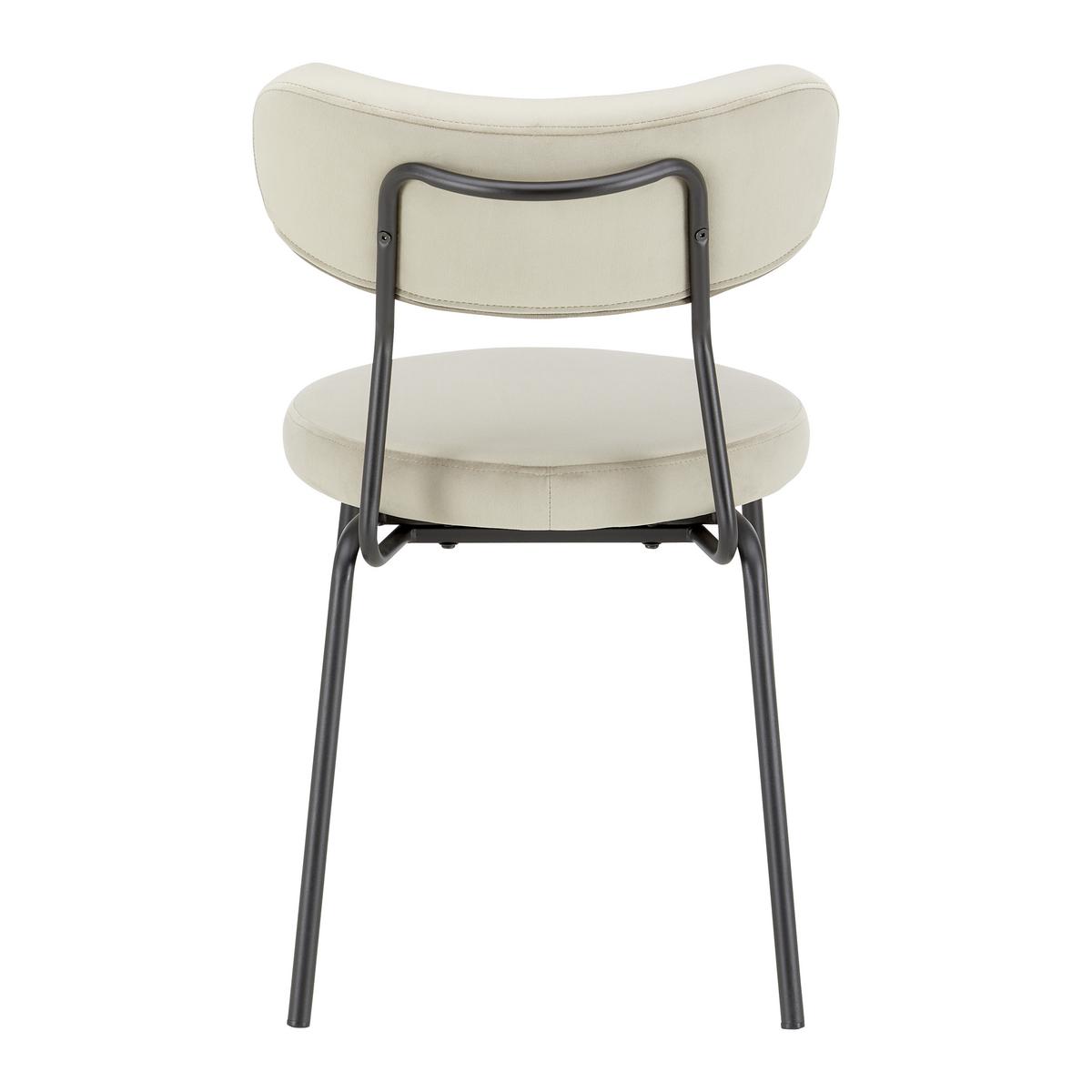 Stol Lea, Bež, Žamet - črna/bež, Moderno, kovina/tekstil (51/82/63cm) - Bessagi Home