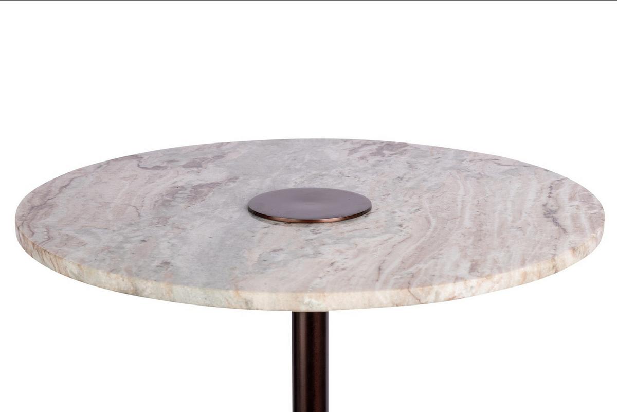 Beistelltisch Beistelltisch Harry 100 Braun - Braun/Grün, Design, Stein/Metall (47/47/47cm) - Kayoom