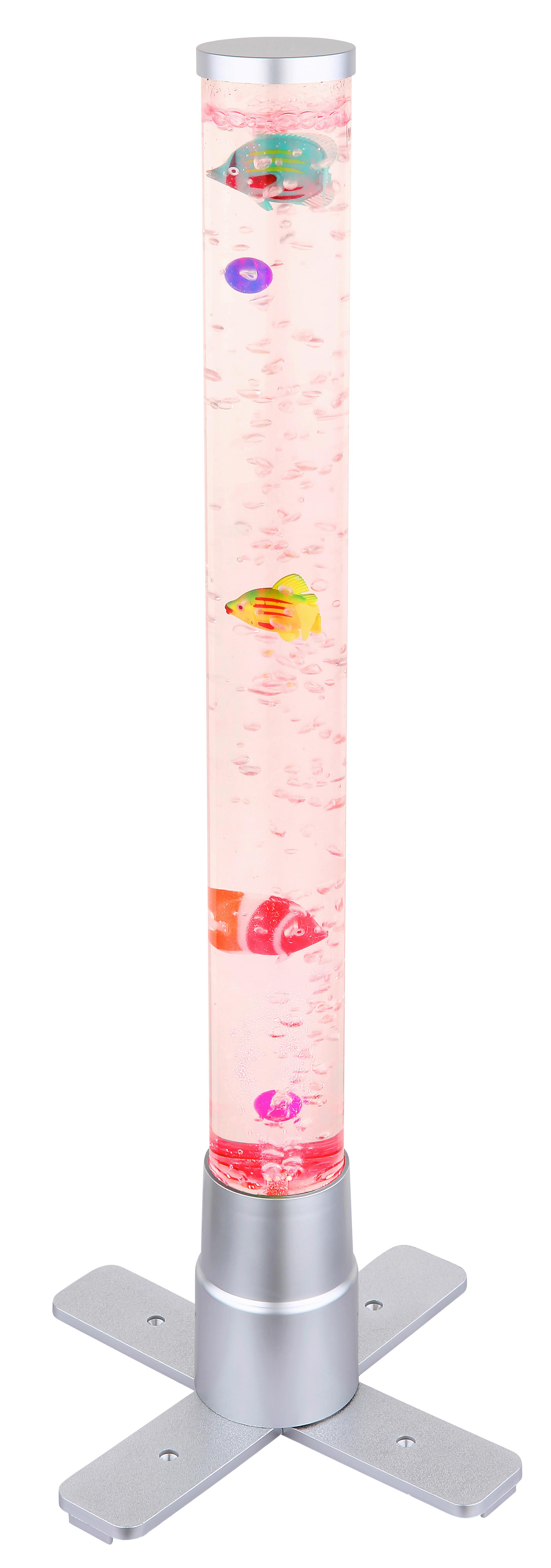 Podna Led Svjetiljka 9017 - srebrne boje/prozirno, Basics, plastika (24,6/24,6/61,1cm) - Globo