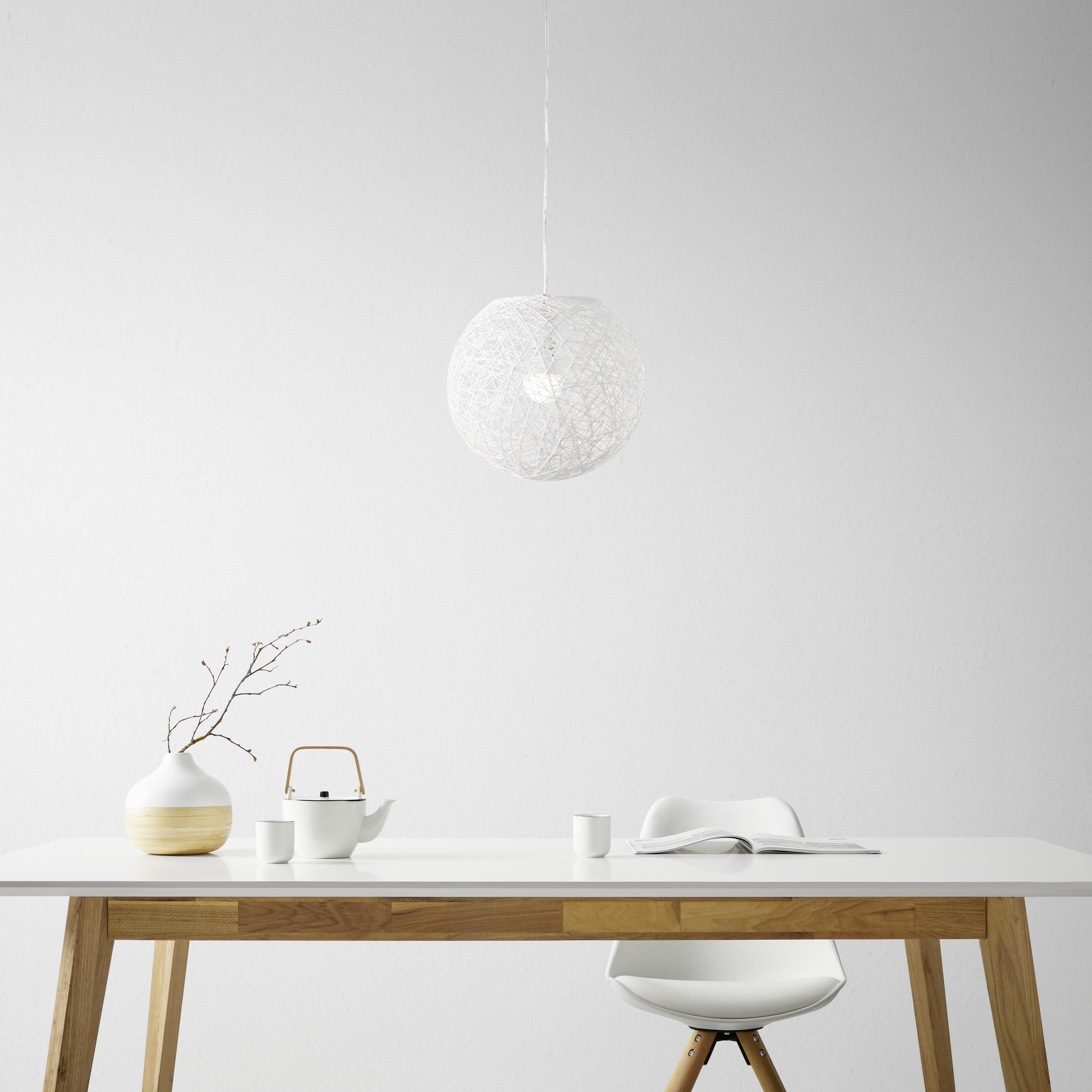 Viseča Svetilka Sophia - bela, Trendi, naravni materiali (30cm) - Modern Living