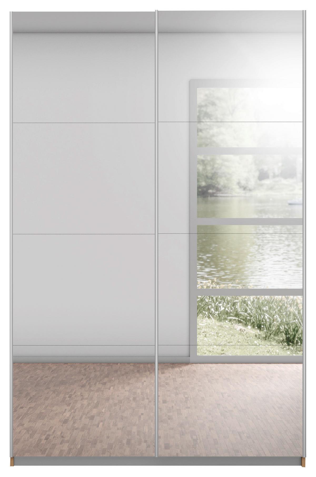 Ormar S Kliznim Vratima Subito - srebrne boje/hrast Artisan, Moderno, drvni materijal/metal (136/197/61cm) - Modern Living
