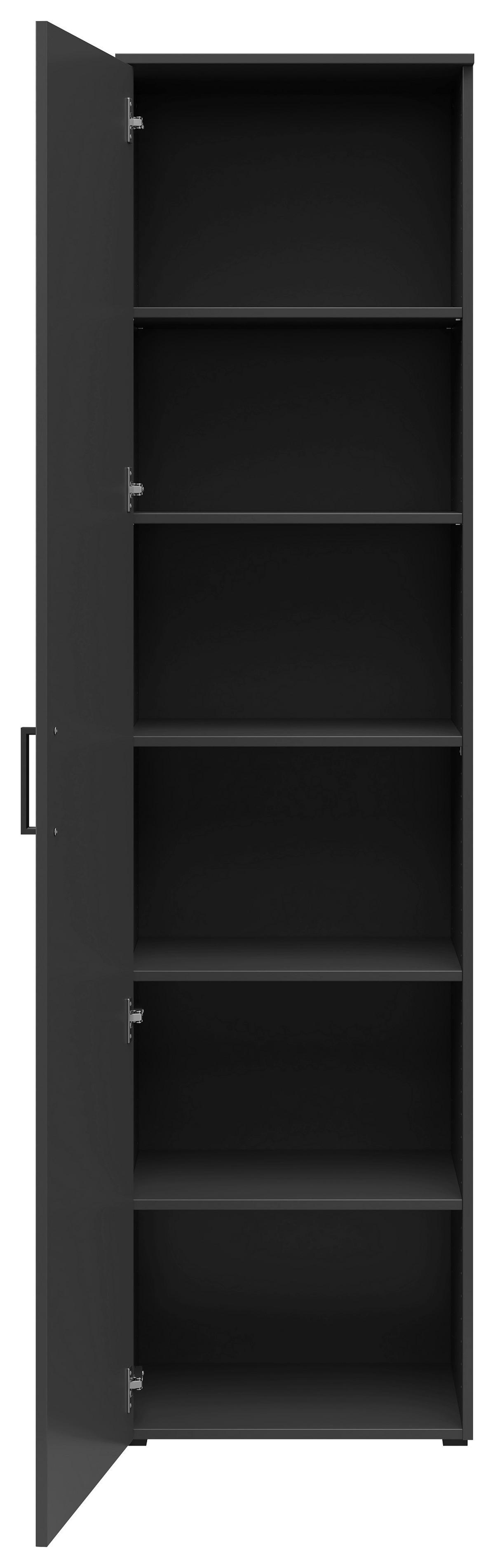 Schrank Multistauraum Graphitfarben - Graphitfarben/Schwarz, MODERN, Holzwerkstoff/Kunststoff (50/195/40cm) - Mömax