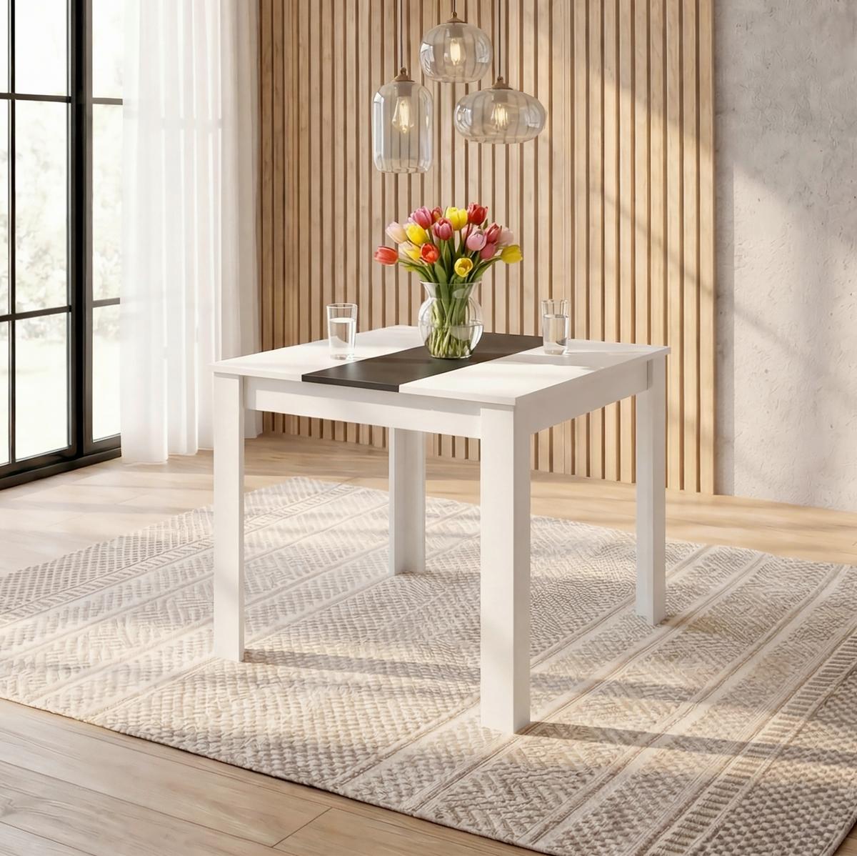Esstisch Vcm Esstisch "disalo" 80x80 - Weiss/Anthrazit, Modern, Holzwerkstoff (80/80/75cm) - MID.YOU