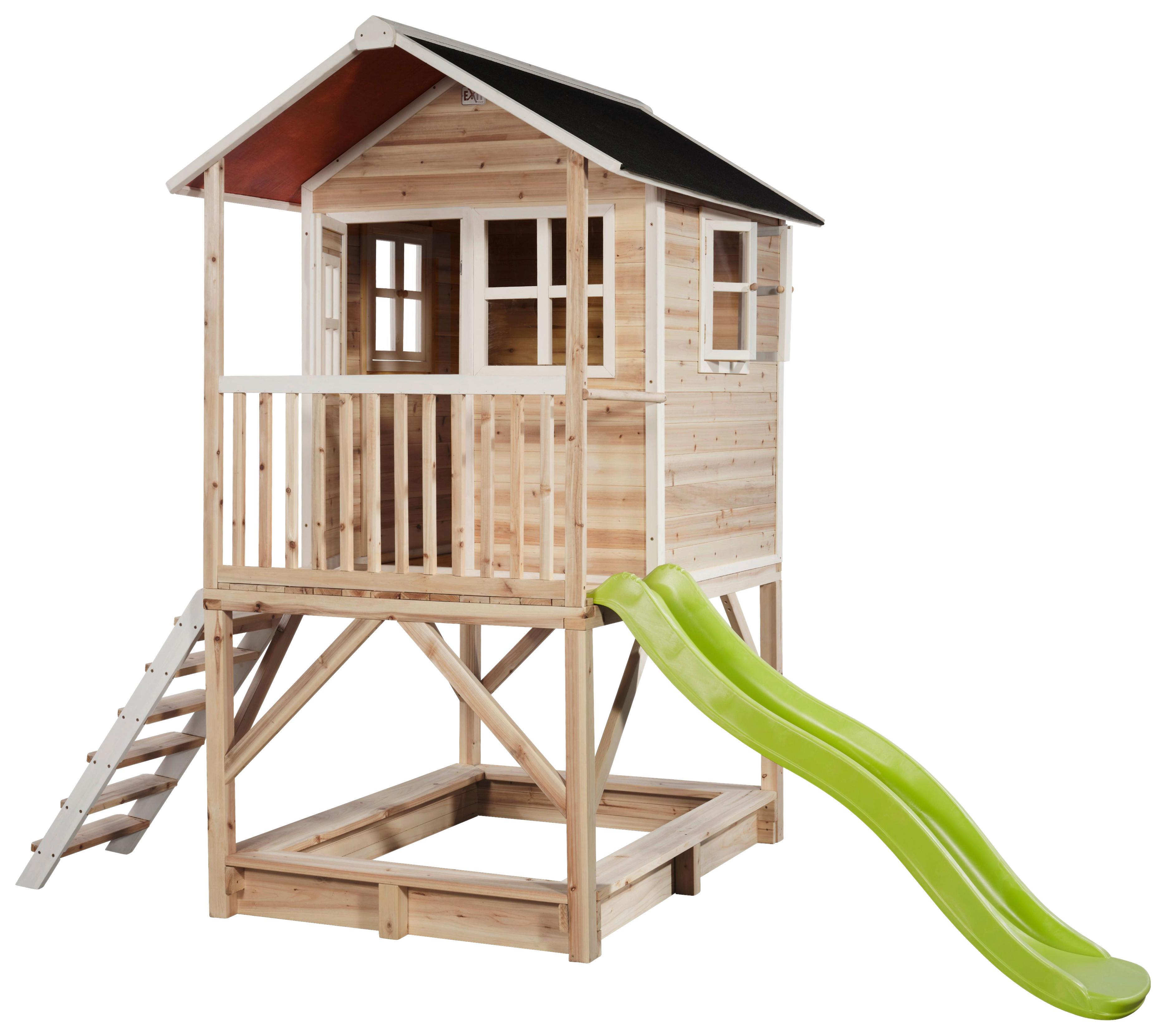 Spielturm Exit Loft Naturfarben - Limette/Naturfarben, KONVENTIONELL, Holz (329/190/253cm) - EXIT Toys