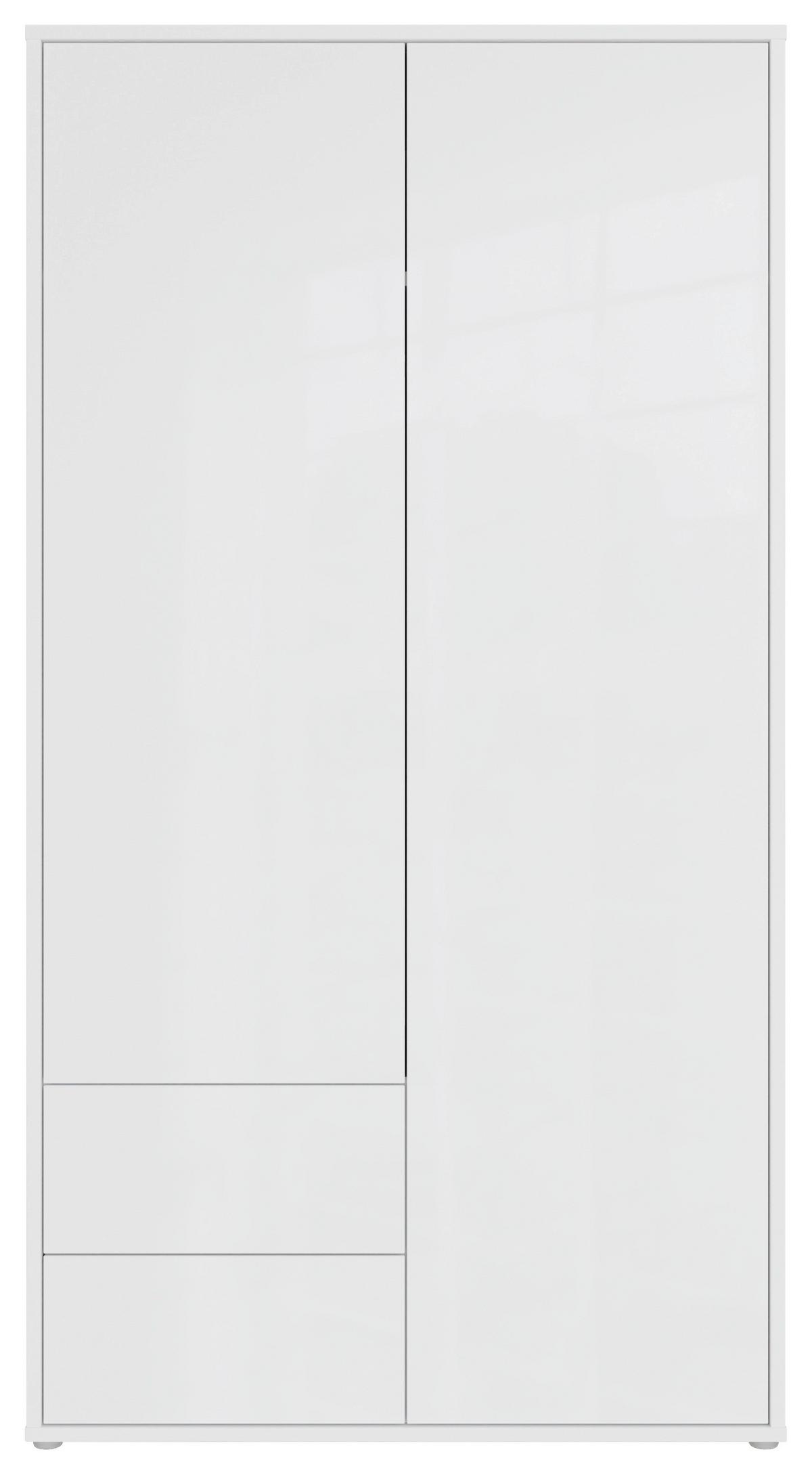 Omara S Klasičnimi Vrati Alice, Bela - bela/visoki sijaj, Trend, leseni material (115/214/60cm) - Carryhome