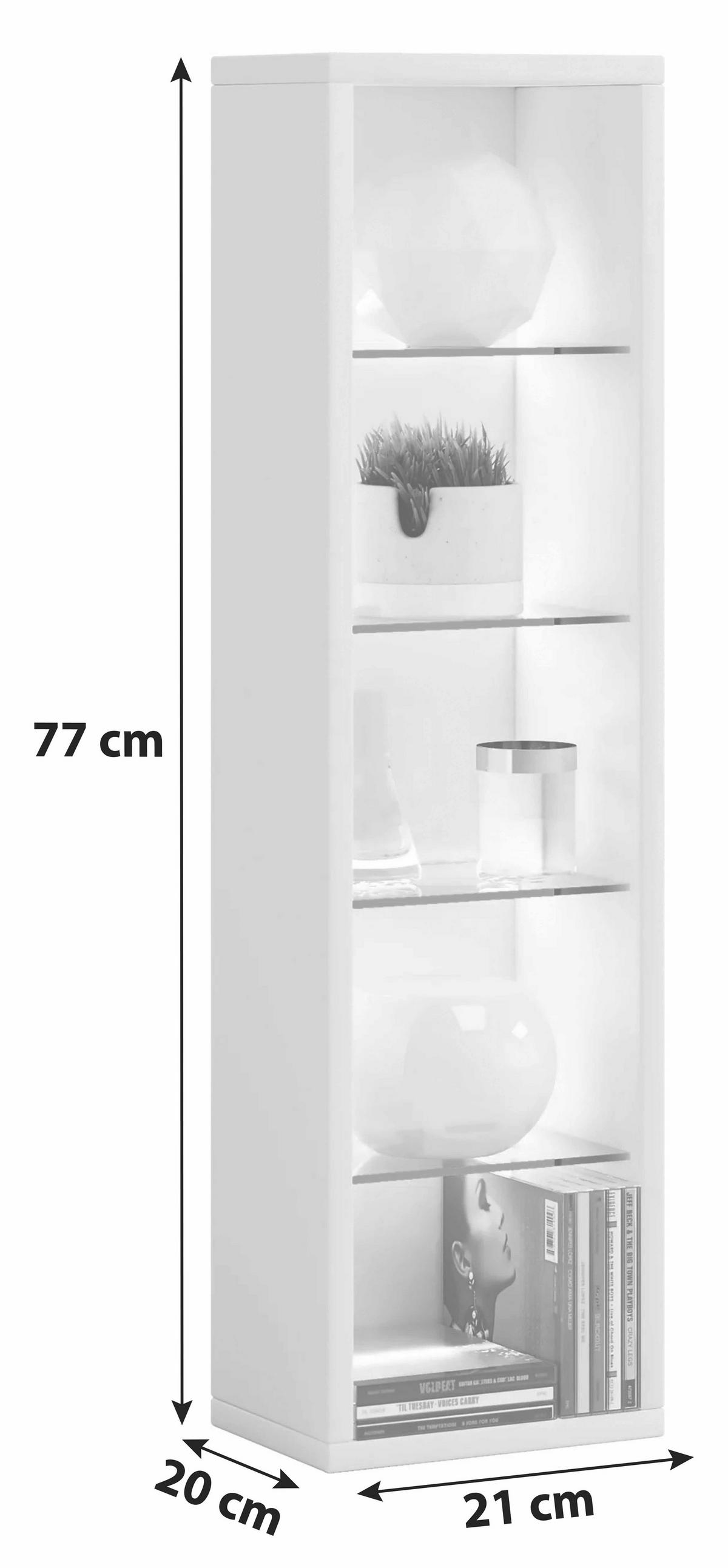 Regal Rasato L, Hrast - hrast sonoma, Basics, steklo/leseni material (21/77/20cm) - MID.YOU