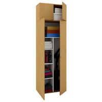 Večnamenska Omara Vandol Ii, Bukev - srebrne barve/črna, Moderno, umetna masa/leseni material (70/218/39cm) - MID.YOU