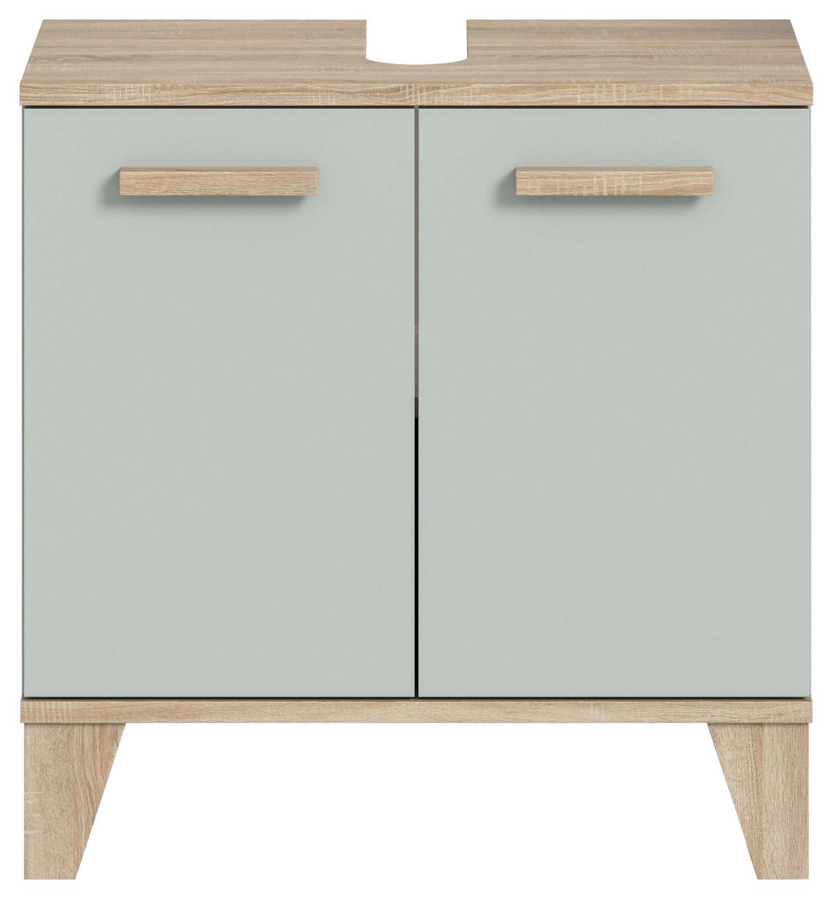 Waschtischunterschrank Star ca. 60x61x34 cm Eiche/Graugrün - Graugrün/Eiche San Remo, MODERN, Holzwerkstoff/Kunststoff (60/61/34cm) - MID.YOU