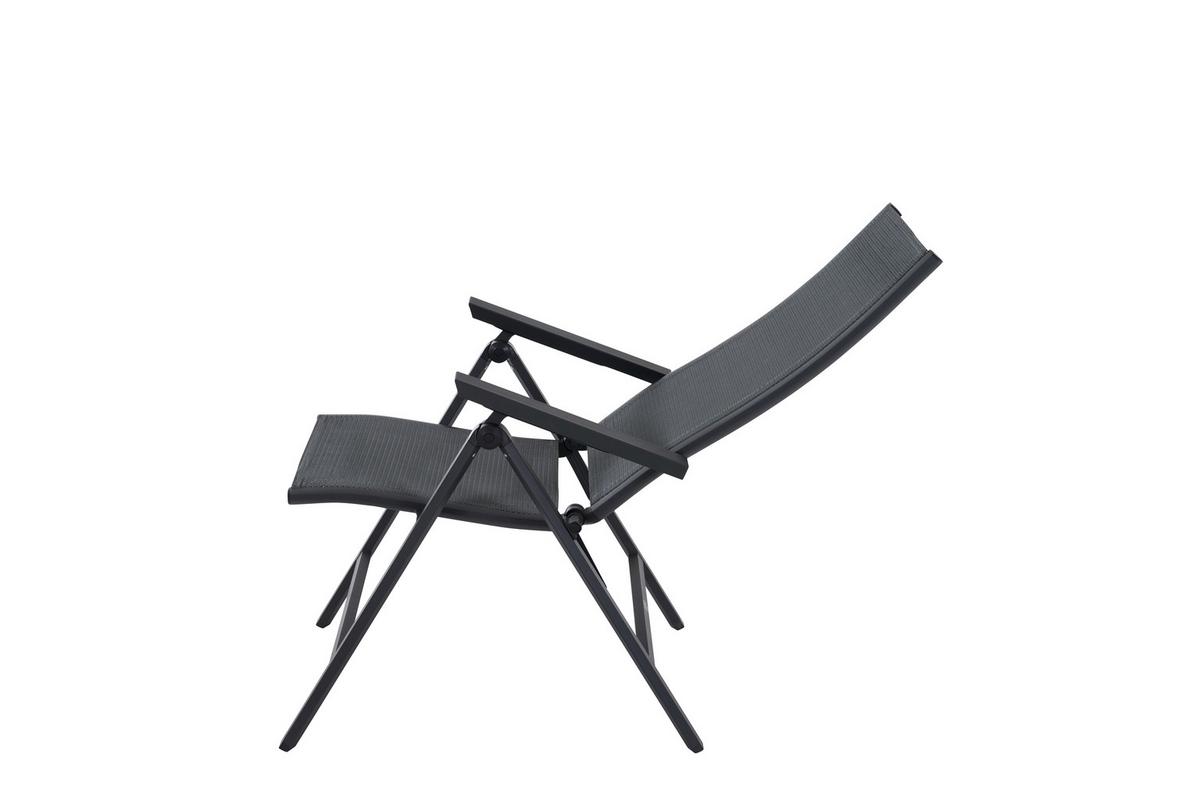 Gartenklappsessel Tauro Anthrazit - Anthrazit, Basics, Kunststoff/Metall (60/110/66cm) - Siena Garden