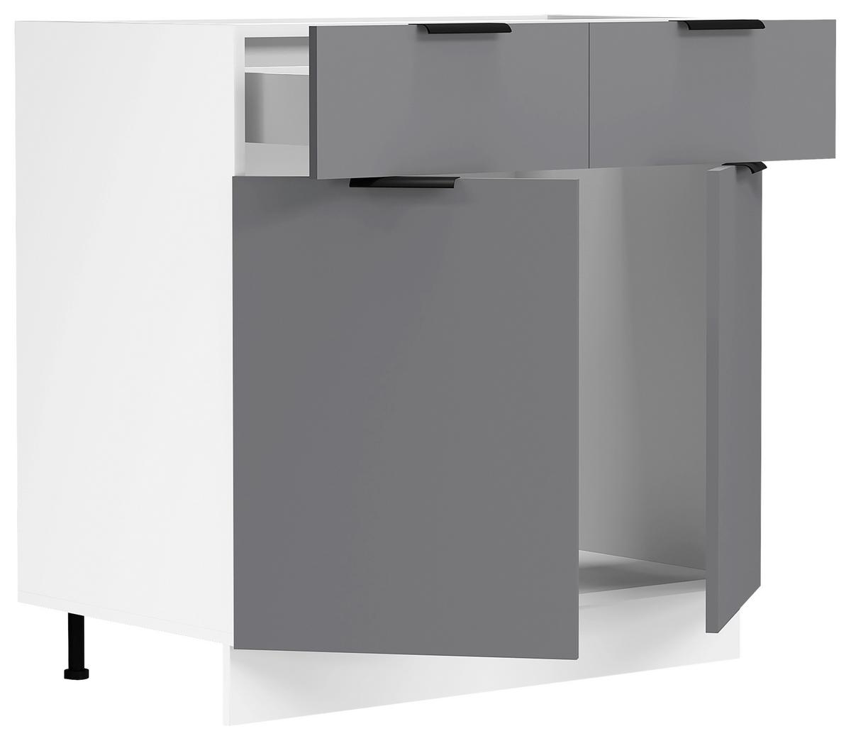 KÜCHENUNTERSCHRANK FASOLA - Weiss/Anthrazit, Trend, Holzwerkstoff/Kunststoff (80/82/46cm) - MID.YOU