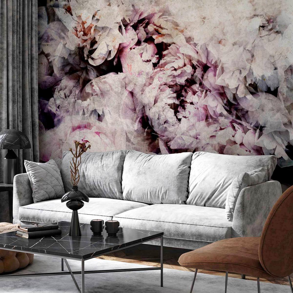 Fototapeta Home Flowerbed, 200x140cm - magenta/svetlo siva, Trendi, tekstil (200/140cm) - artgeist