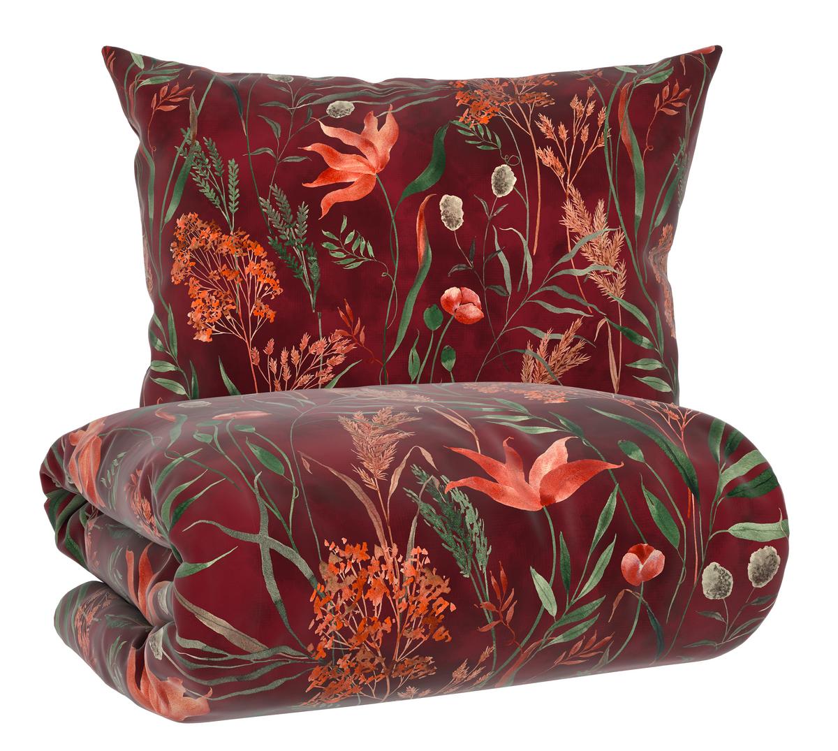Ágyneműhuzat-garnitúra Pamutszatén Nora - piros, Modern, textil (140/200cm) - Mömax