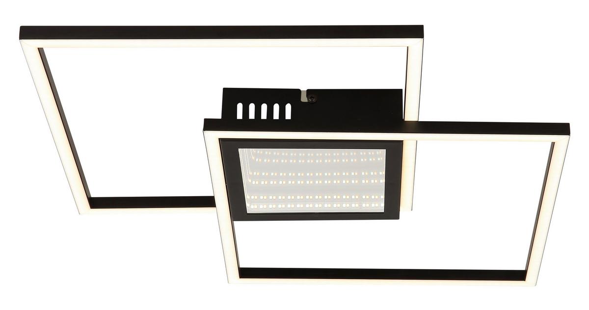 LED-DECKENLEUCHTE 48468-32 - Opal/Schwarz, Design, Kunststoff/Metall (42,6/42,6/5cm) - Globo
