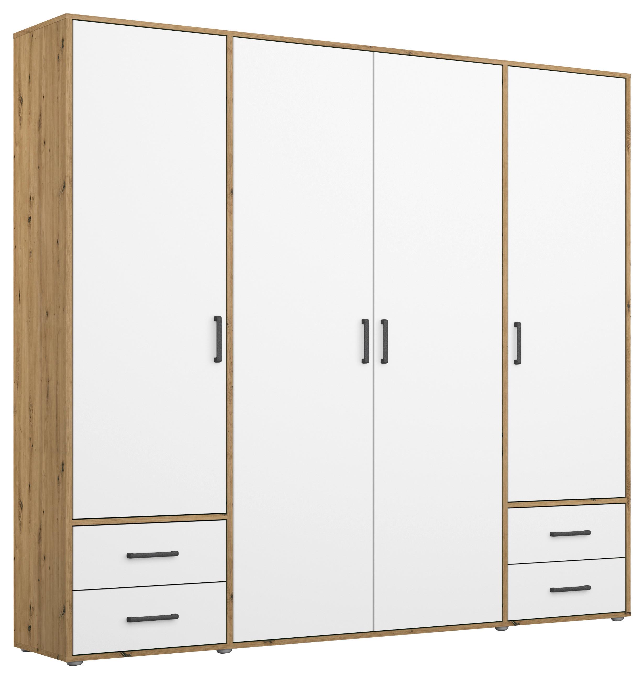 DULAP USI ROTATIVE VOYAGER - alb/stejar Artisan, Modern, material pe bază de lemn (187/194/53cm) - Modern Living