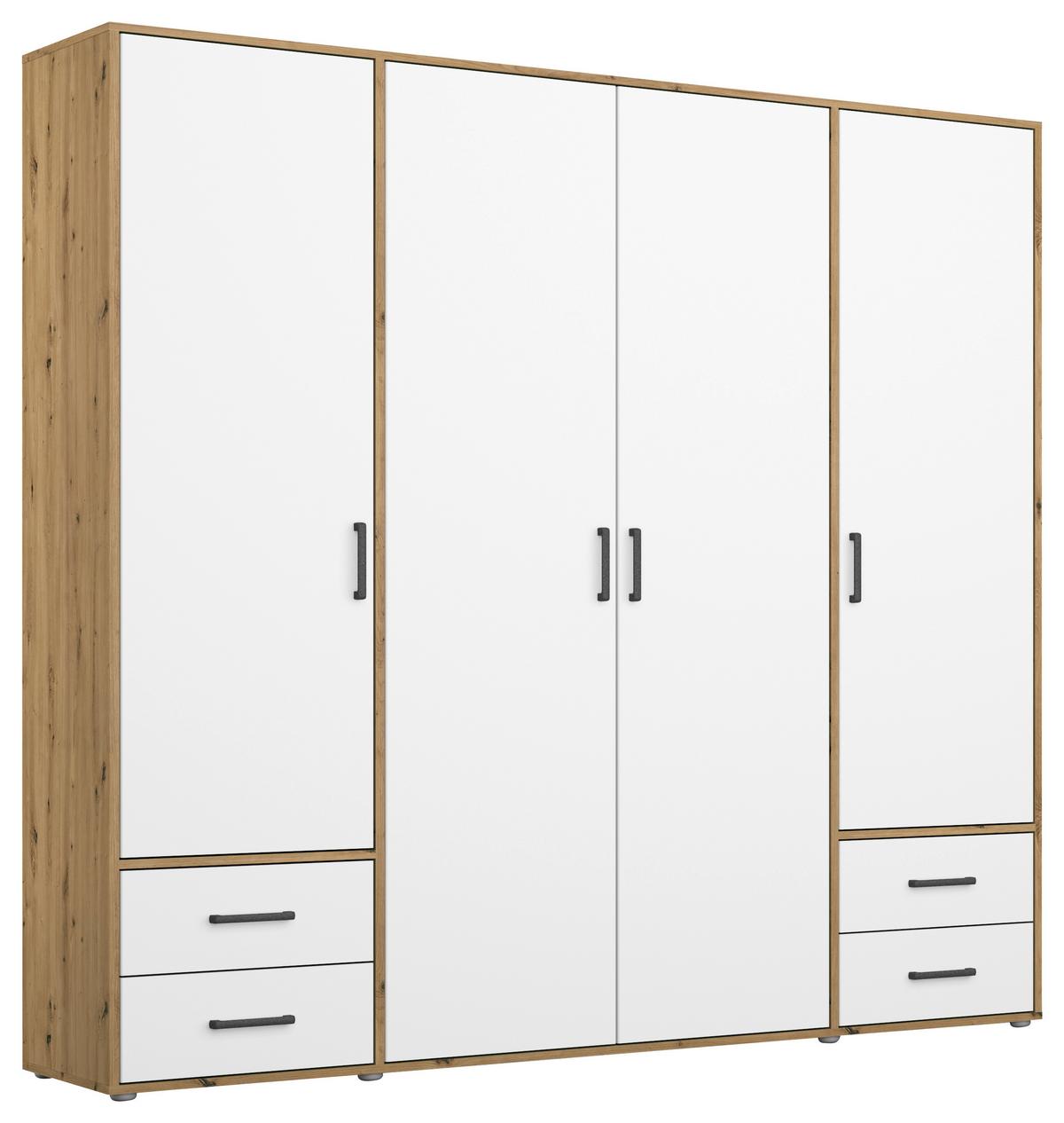 DULAP USI ROTATIVE VOYAGER - alb/stejar Artisan, Modern, material pe bază de lemn (187/194/53cm) - Modern Living