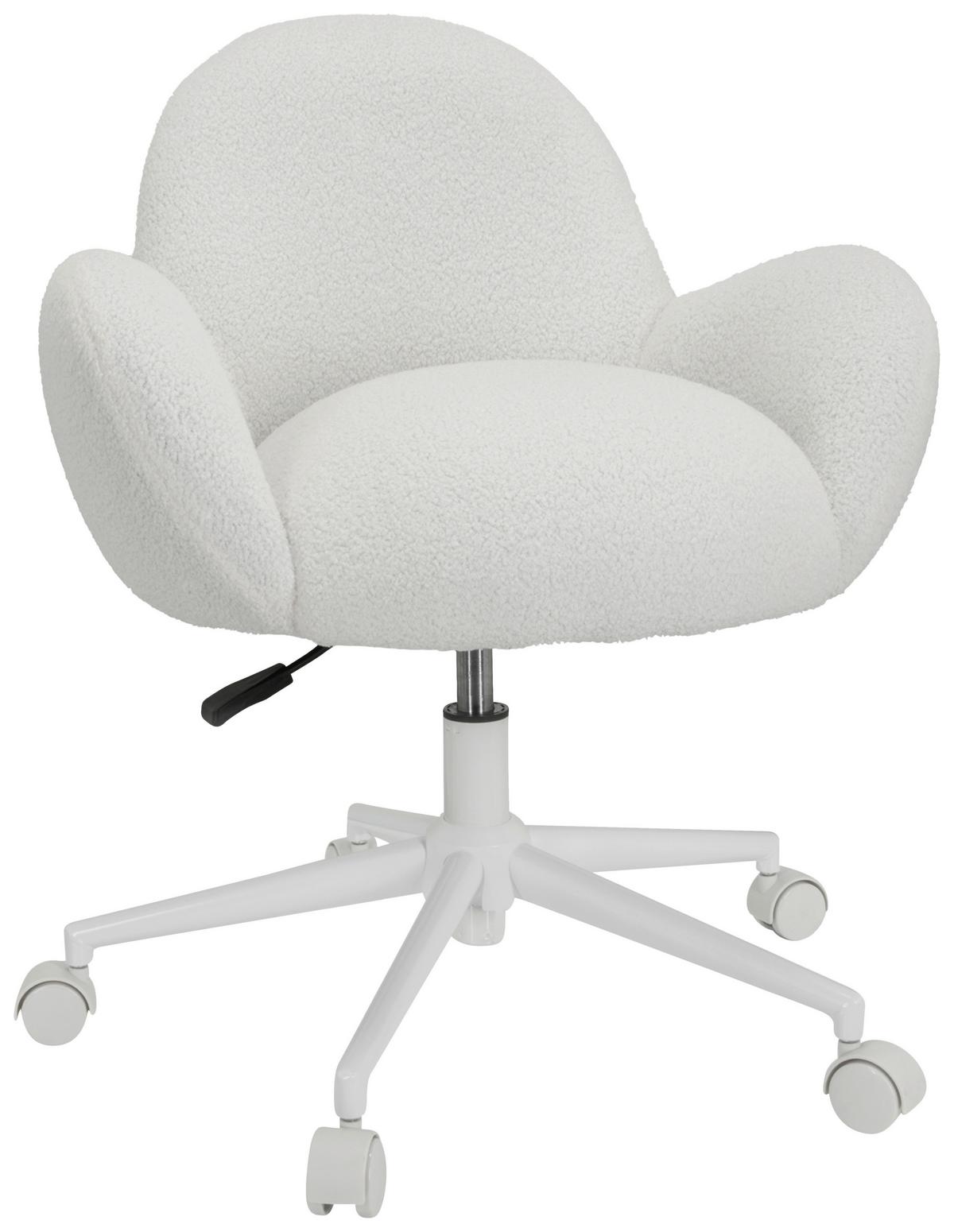 Jugenddrehstuhl Kiddy Teddy ca.63x67x64cm Teddystoff Weiß - Weiß, MODERN, Kunststoff/Textil (63/67/64cm) - MID.YOU