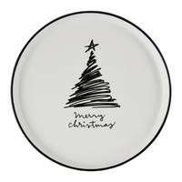 Dekoteller Tree Schwarz/Weiss - Weiss/Schwarz, Konventionell, Keramik (21,1/2cm) - Modern Living