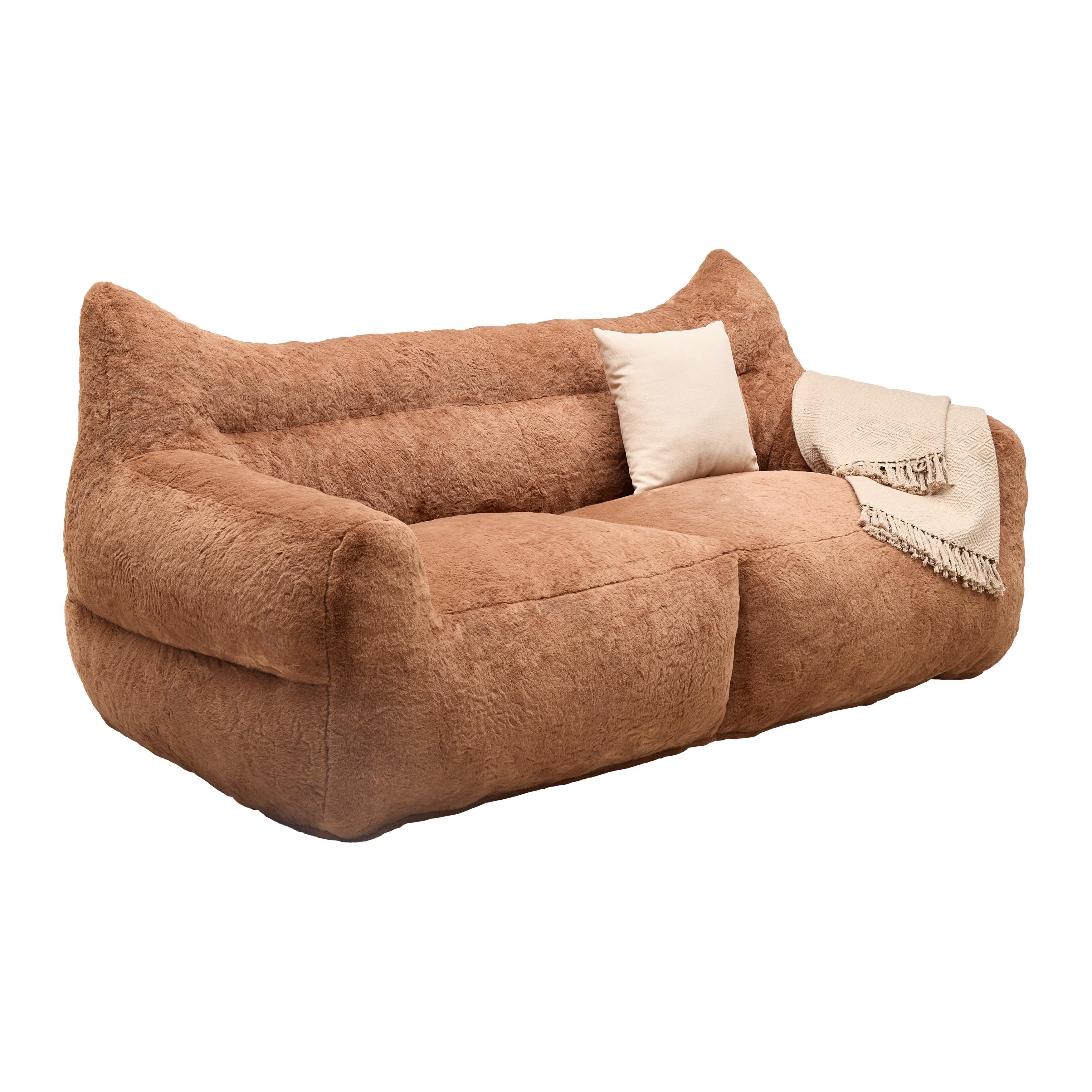 2-Sitzer-Sofa Leni Braun Kunstfell - Braun, MODERN, Textil (190/80/92cm) - Mömax