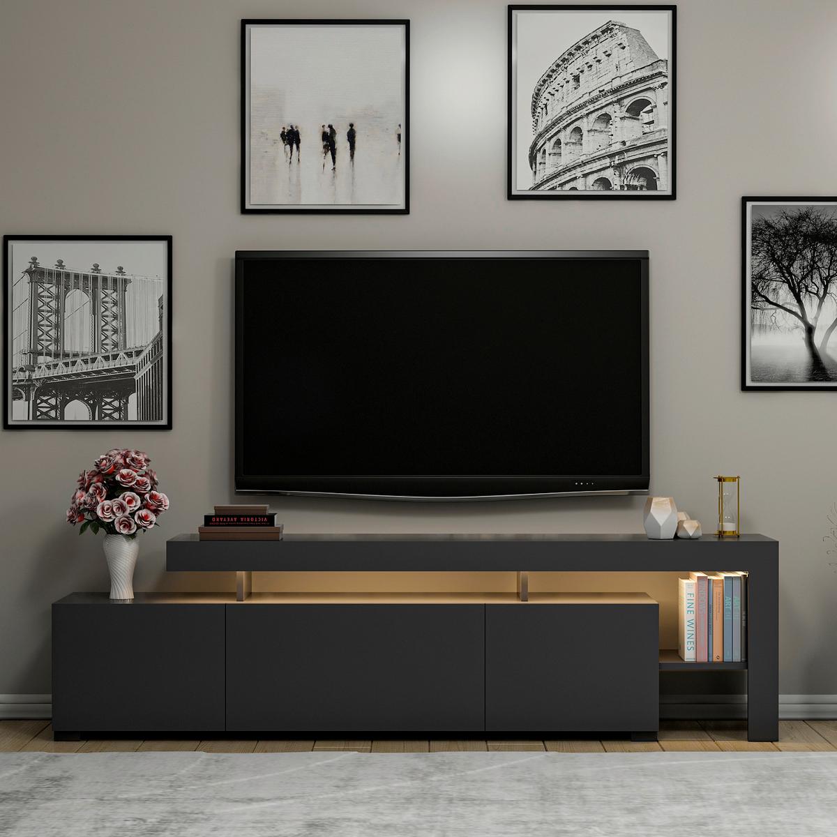 LOWBOARD BELIZ TV-SCHRANK - Anthrazit, Design, Holzwerkstoff (192/53/37cm) - Livetastic