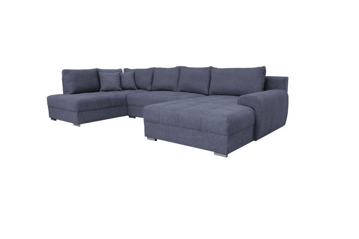 Kutna Garnitura Senso - tamno plava/boje kroma, Moderno, tekstil/drvo (197/346/183cm) - Modern Living