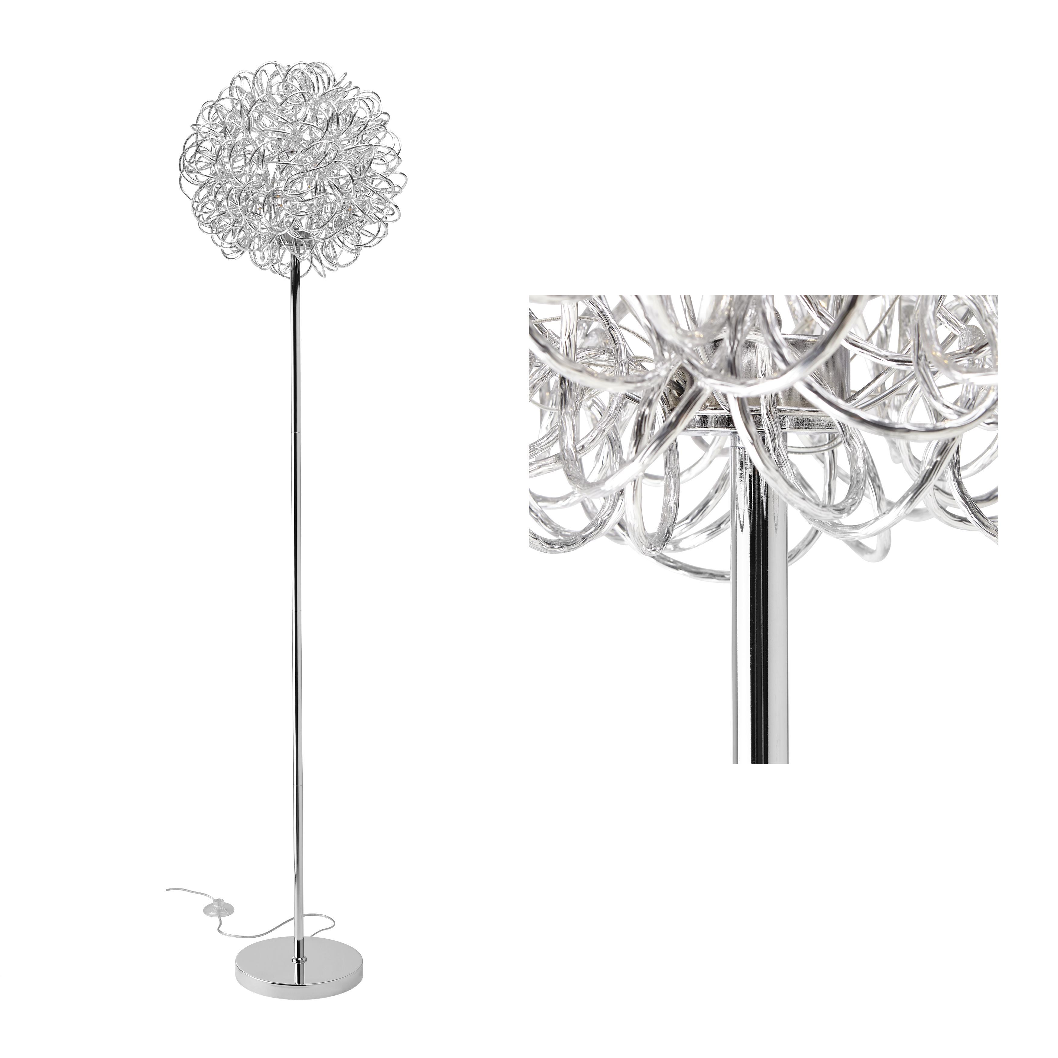 LED-Stehleuchte max. 3 Watt 'Clea' - Chromfarben/Alufarben, MODERN, Metall (40/175cm) - Bessagi Home