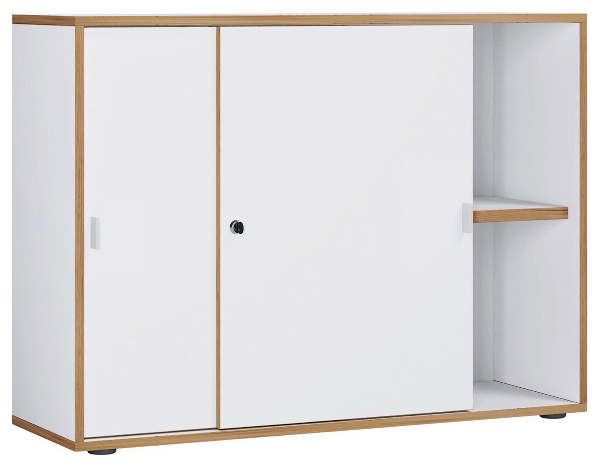 Arhivska Omara Salia B100, Bela, Barva Hrasta - bela/medeni hrast, Design, leseni material (100/74/33cm) - MID.YOU