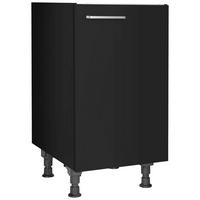 Spülenunterschrank Touch Schwarz - Edelstahlfarben/Schwarz, MODERN, Holzwerkstoff/Metall (45/87/56cm) - Nobilia