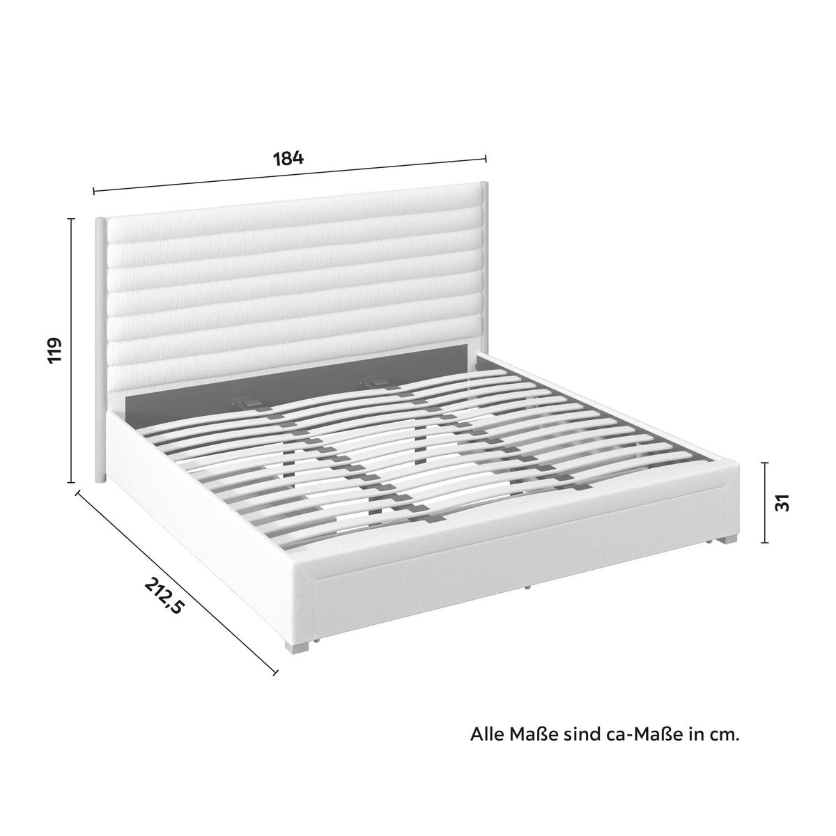 Tapecirani Krevet Tayla - svijetlo smeđa/prirodne boje, Moderno, drvo/metal (180/200cm) - Bessagi Home