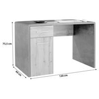 Masă de scris FONTANA PLUS - cașmir/culoare lemn stejar, Modern, material pe bază de lemn (120/75,5/60cm) - Modern Living