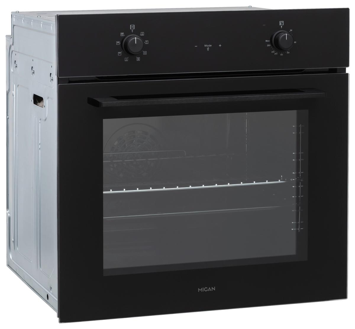 Einbaubackofen BOAHSD65 Schwarz - Schwarz, Basics, Glas/Metall (59,5/59,5/57cm) - Mican
