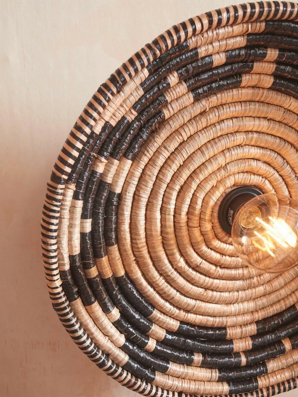 Stenska Svetilka Andros - črna/bela, Basics, naravni materiali (45/6cm) - Good & Mojo