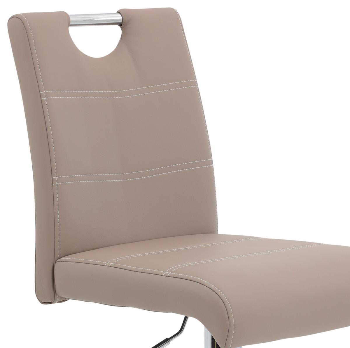 Barhocker-Set Miranda Cappuccino - Chromfarben/Weiß, MODERN, Textil/Metall (38/97-119/50cm) - MID.YOU