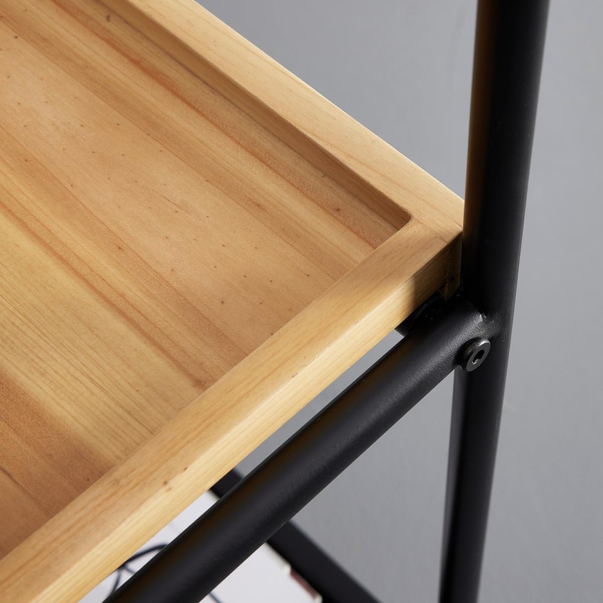 Rollwagen Giorgia Eichefarben/ Schwarz Echtholz/MDF - Eichefarben/Schwarz, MODERN, Holz/Kunststoff (70/79/34cm) - Bessagi Home