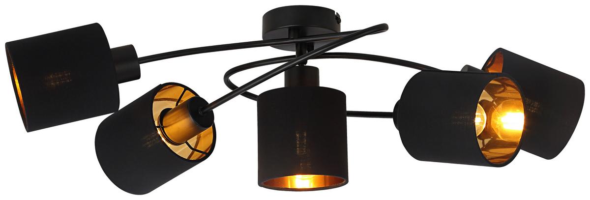 Strahler Goldi max. 15 Watt - Goldfarben/Schwarz, MODERN, Textil/Metall (61/37/21cm) - Mömax