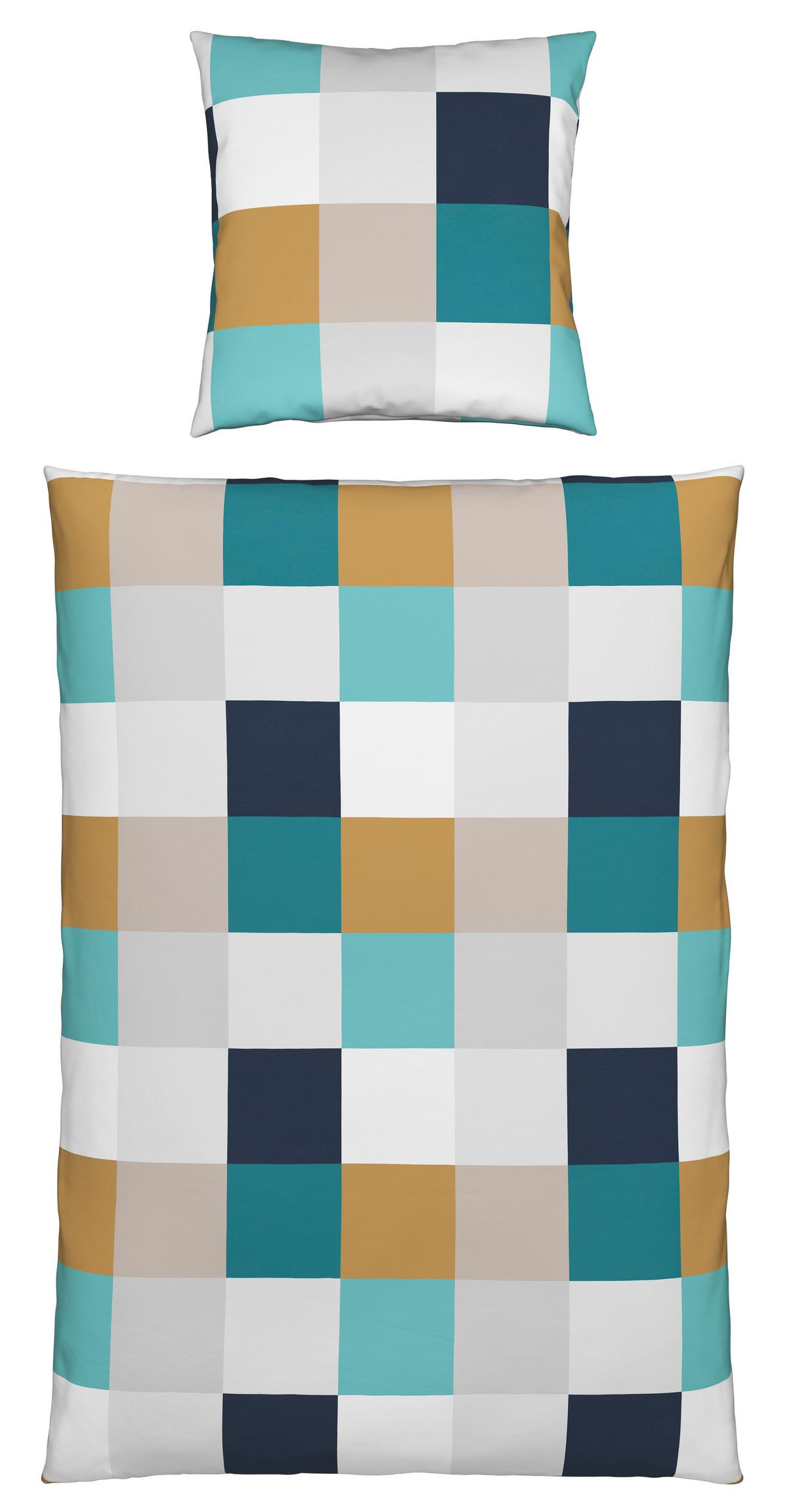 POŚCIEL CHECK - niebieski, tkanina (135/200cm) - Novel