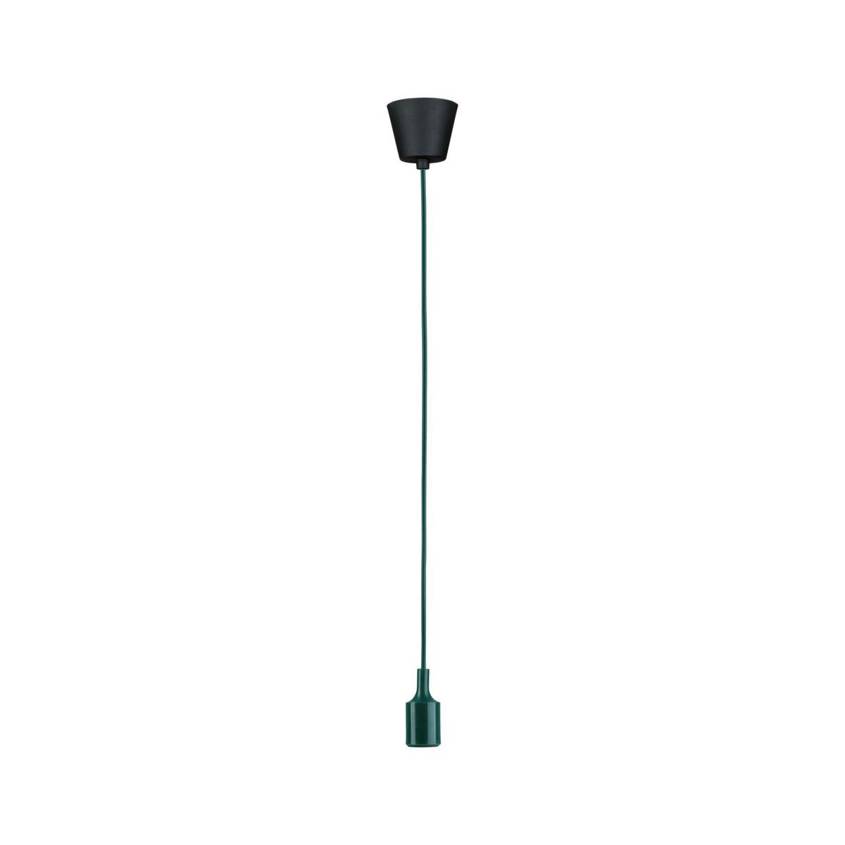 Hängeleuchte Ketil in Grün/Schwarz max. 60 Watt - Schwarz/Grün, Basics, Kunststoff/Textil (9,0/218cm) - Paulmann