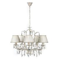 Kristall-Hängeleuchte Karen Weiß max. 6 Watt - Weiß, Natur, Glas/Textil (60/105cm)