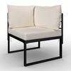 ENSEMBLE LOUNGE ADRIANO - couleur acacia/noir, MODERN, métal/textile - Bessagi Garden