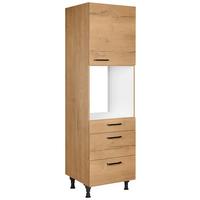 Geräteumbauschrank Structura Eiche - Eichefarben/Schwarz, MODERN, Holzwerkstoff/Metall (60/216,6/58cm) - Nobilia