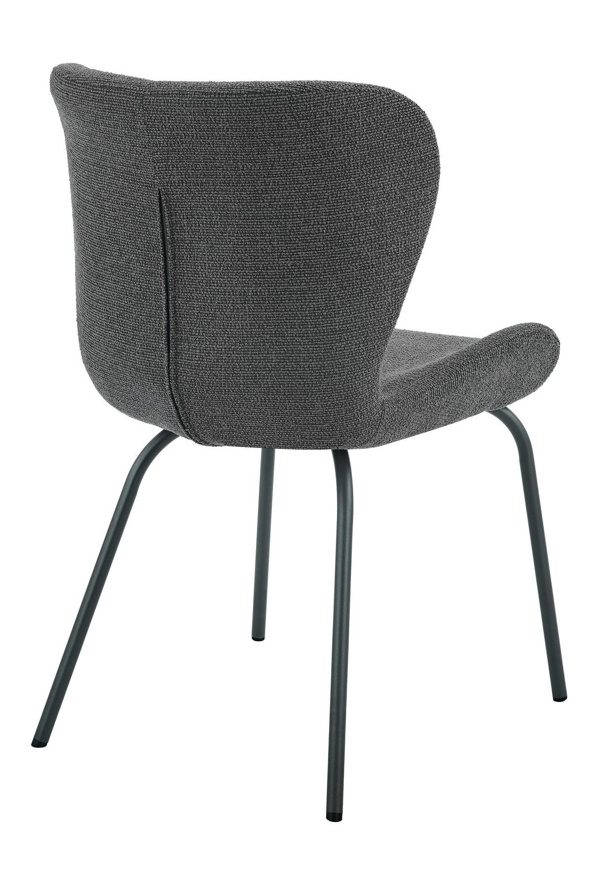 STUHL-SET LAGOS S 2ER-SET - Anthrazit/Grau, MODERN, Textil/Metall (50/83,5/60cm) - MID.YOU