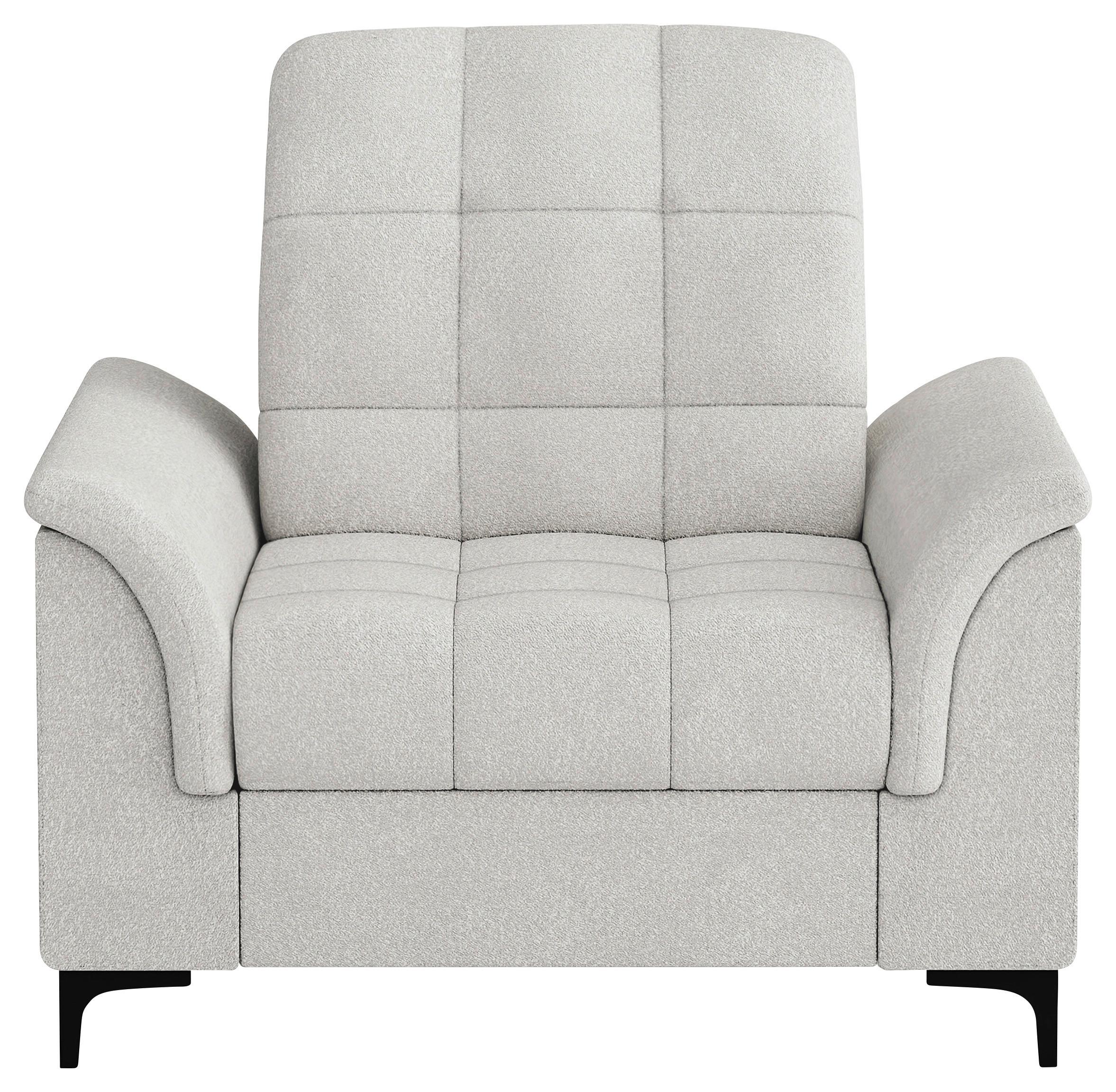 Fotelja Loa - crna/krem, Konvencionalno, tekstil/metal (105/89-103/101cm) - Modern Living