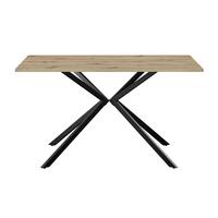 Jedilna Miza Nils - črna/barve hrasta, Trend, kovina/leseni material (140/80/76cm)