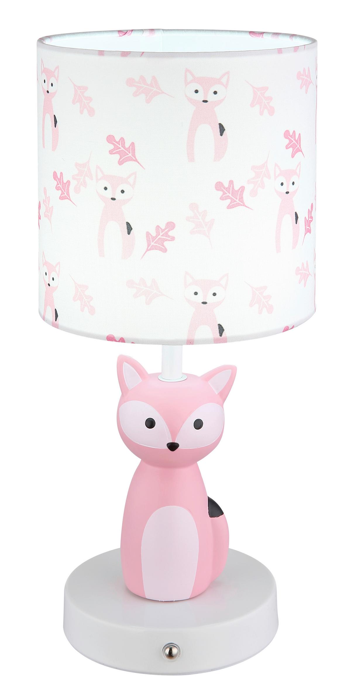 LED-TISCHLEUCHTE 21737P FOXY - Weiss/Pink, Trend, Keramik/Kunststoff (15/33,5cm) - Globo