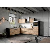 Eckküche Turin mit Geräten ca. 240x300 cm Graphit/Eiche - Eiche Wotan/Graphitfarben, Design, Holzwerkstoff (240/300cm) - Held