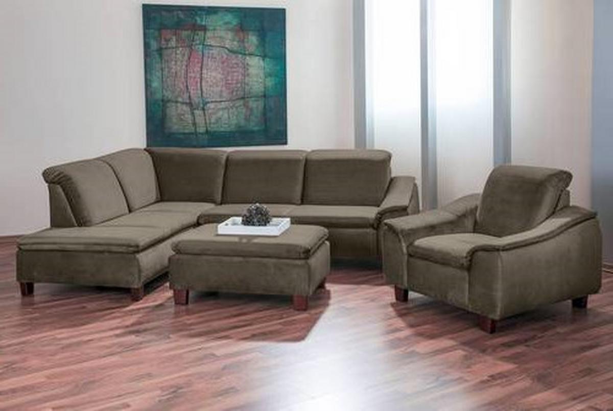 ECKSOFA AARON - Nussbaumfarben/Sahara, Design, Holz/Textil (187/247cm) - Max Winzer